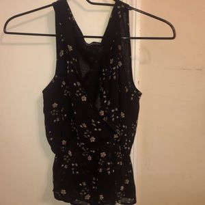 Black Floral Blouse. Abercrombie and Fitch. Size: XS. Never worn